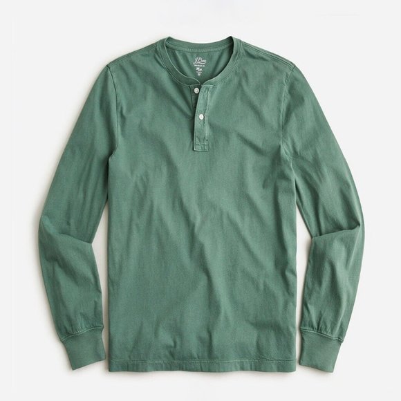 J. Crew Other - J CREW Broken-in Henley Sz XL Topiary Green NWT Mens Cotton
